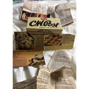 Vintage Yellow  C.W. Post Metal Recipe Holder Box. With Recipes Advertisement